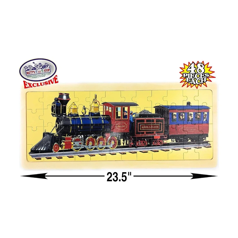 Matty's Toy Stop‎ Wooden Puzzles Gift Set Bundle 3 Pack Fire Truck Train Bus